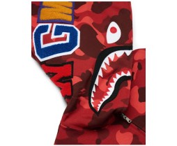 BAPE Color Camo Shark Full Zip Hoodie Red